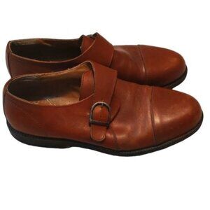 Men's Brown Leather Ease Florsheim Monk Strap Shoes Size 10.5 GUC #0118